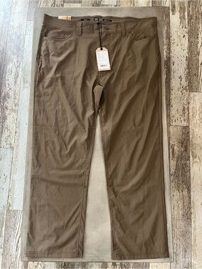prAna Brion Slim Pant II Men’s 42x30 Mud Brown ReZion Stretch Hiking Active NWT
